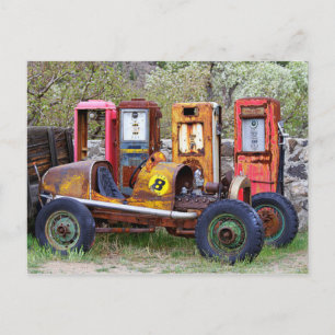 Rennwagen letzte Pitstop Postkarte