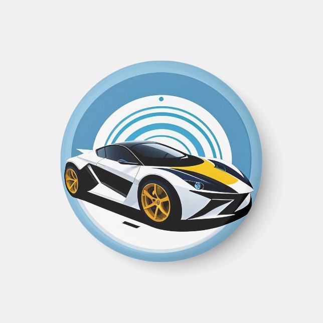 Rennwagen mit dynamischem Design Magnet (Vorne)
