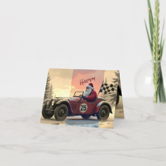 Rennwagen Mit Santa Feiertagskarte
