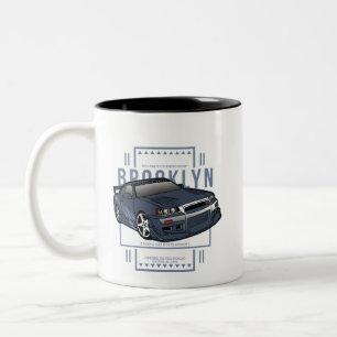 Rennwagen _ Motor 15 Zweifarbige Tasse