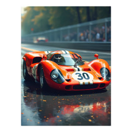 Rennwagen Nr. 69 in schönen Farben Fotodruck