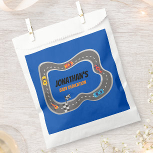 Rennwagen Racetrack Baby Boy Dedication Geschenktütchen