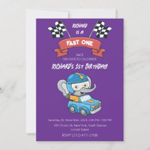 Rennwagen-Rennsport-Kindergeburtstagsthema Einladung