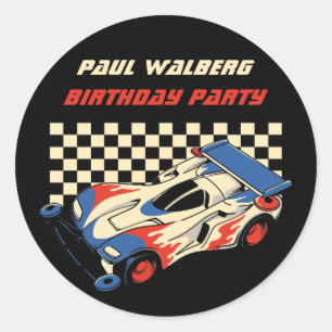 Rennwagen Runder Aufkleber