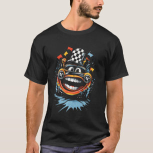 Rennwagen Sieger Trophäe Kariert Rennsport Grafik T-Shirt