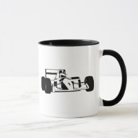 Rennwagen-Silhouette schwarz und weiß