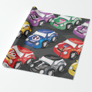 Rennwagen Straßenrennen Geschenkpapier