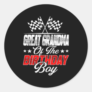 Rennwagen Urgroßmutter des Geburtstagsjungen Renns Runder Aufkleber