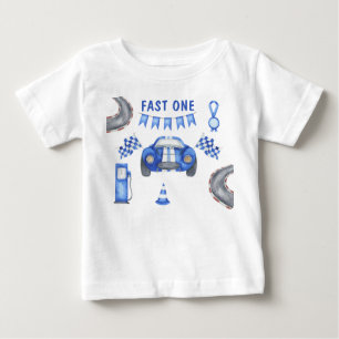 Rennwagen zum ersten Geburtstag Baby T-shirt