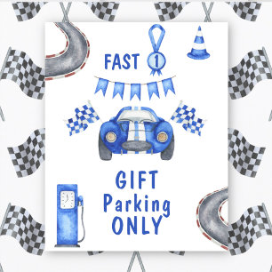 Rennwagen zum ersten Geburtstag GESCHENKEPARKEN NU Poster