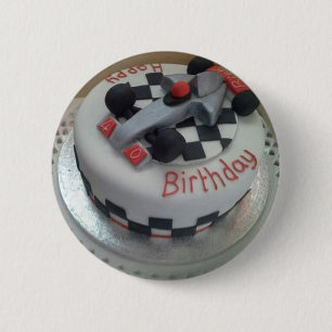 Rennwagen zum Geburtstag Button