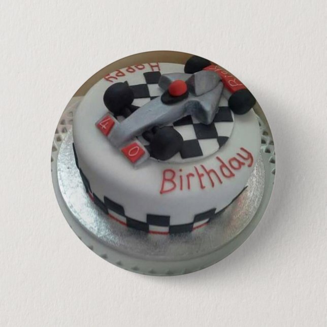 Rennwagen zum Geburtstag Button (Vorderseite)