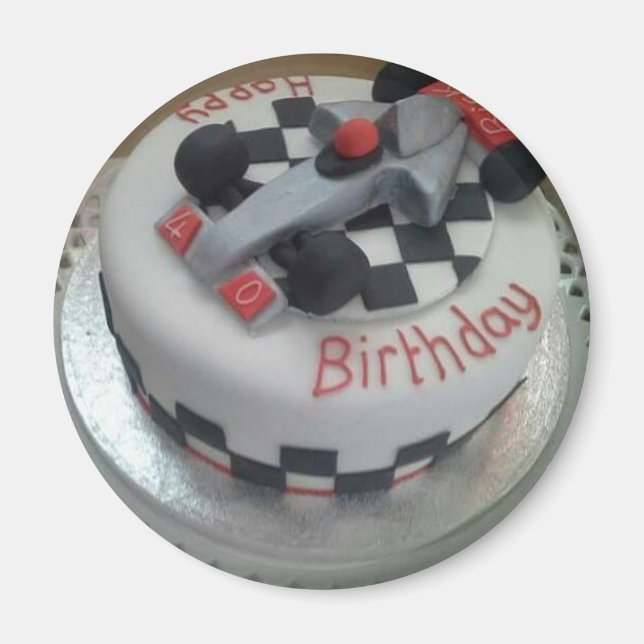 Rennwagen zum Geburtstag Magnet (Vorne)