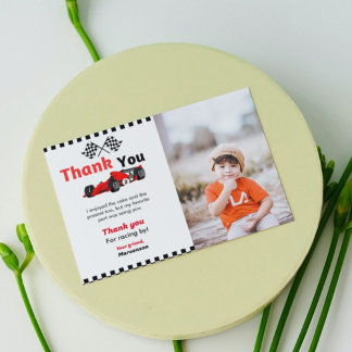 Rennwagen zwei schnelle Geburtstagsparty danke Kar Einladung