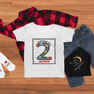 Rennwagen Zweiter Geburtstag Junge Baby T-shirt