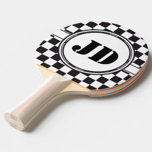 Rennwagenmuster + Ihr Backgr Farbe & Text Tischtennis Schläger