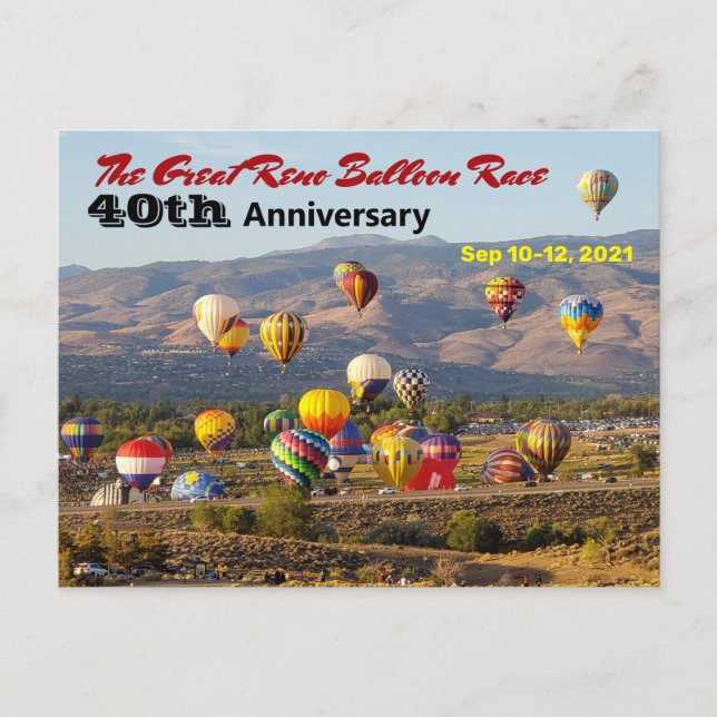 Reno Balloon Race 40. Jubiläum Postkarte (Vorderseite)