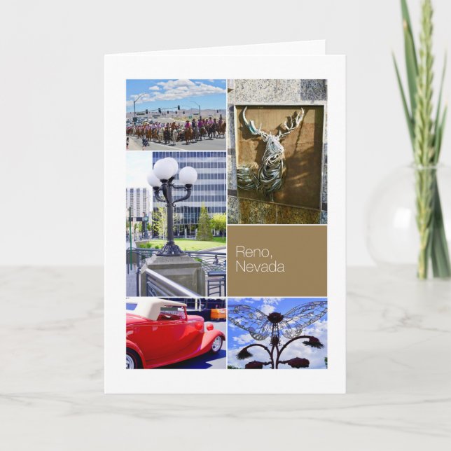 Reno City, Nevada, Foto Collage Karte (Vorderseite)