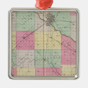 Reno Coand Plevna, Kent, Elmer, Kansas Silbernes Ornament