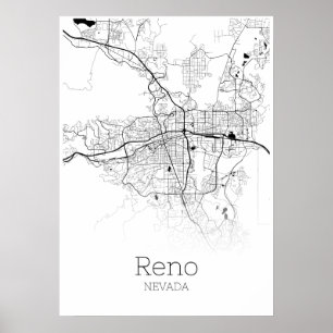 Reno-Karte - Nevada - Stadt-Karten-Plakat Poster