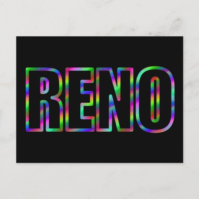 RENO Neon Postkarte (Vorderseite)