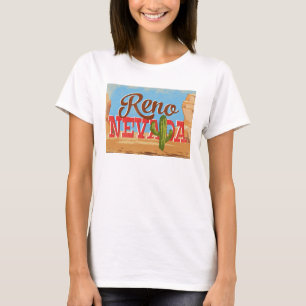 Reno Nevada Cartoon-Wüste Vintage-Reise T-Shirt