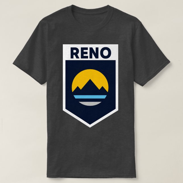 Reno Nevada Flaggenemblem T-Shirt (Design vorne)
