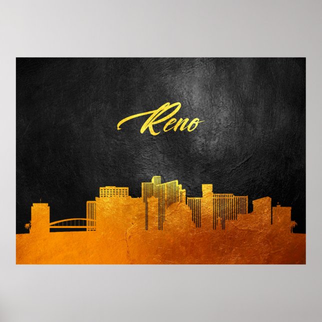 Reno Nevada Gold Skyline Poster (Vorne)