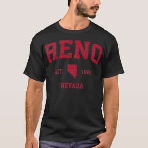 Reno Nevada NV Vintag Sports Design Red Print Pul T-Shirt