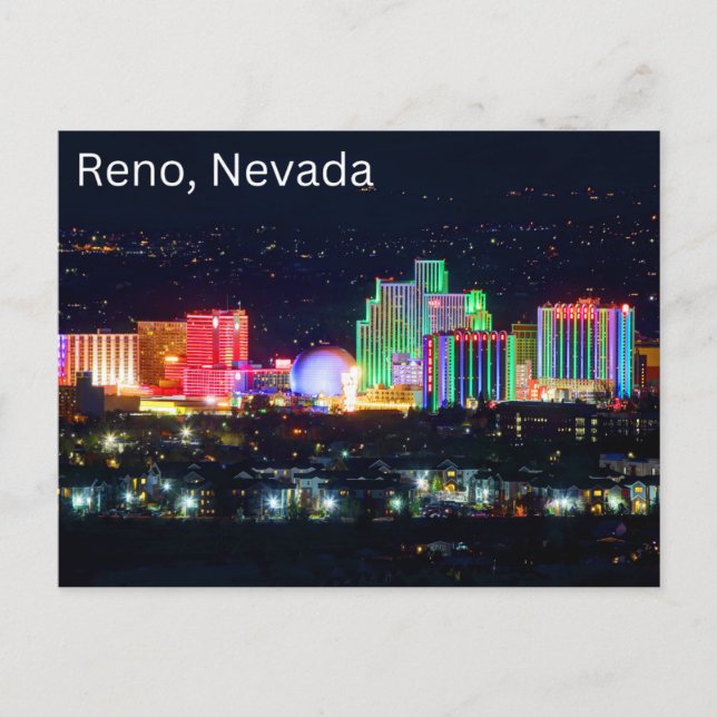 Reno, Nevada Postcard Souvenir Travel City Postkarte (Vorderseite)