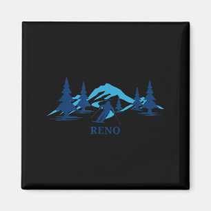 Reno Nevada Skigebiet Skifahren Skifahrer Magnet