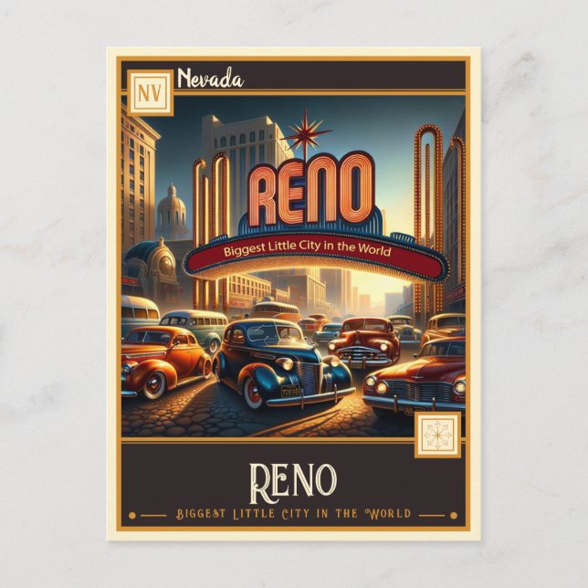 Reno Nevada | VINTAG Postkarte (Vorderseite)