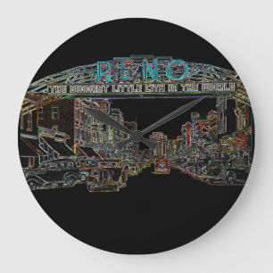 RENO NEVADA VINTAGE FARBE Neuseeland Große Wanduhr