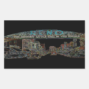 RENO NEVADA VINTAGE FARBE Neuseeland Rechteckiger Aufkleber