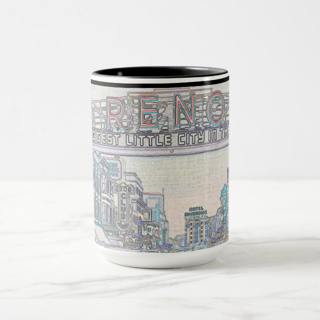 RENO NEVADA VINTAGE FARBENFARBKUNST TASSE (Zentrum)