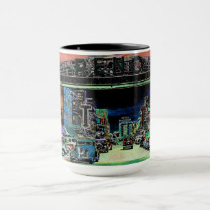 RENO NEVADA VINTAGE FARBENFARBKUNST TASSE