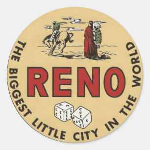 Reno Nevada Vintage Runder Aufkleber