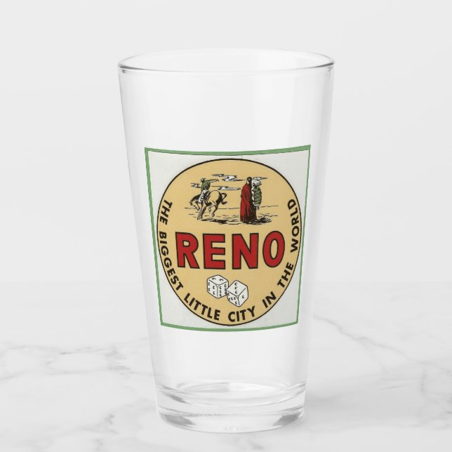 Reno Nevada - Vintage Travel Glass Glas (Vorderseite)