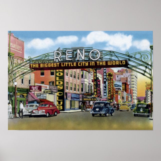Reno Nevada Virginia Street Poster (Vorne)