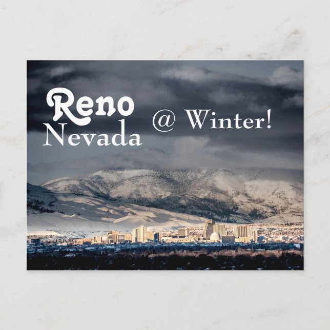 Reno Nevada @ Winter Postcard Postkarte (Vorderseite)