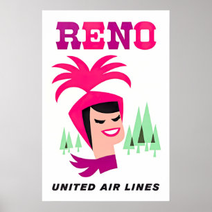 Reno-Reiseposter Nevada-Druck United Art Poster