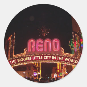 Reno-Schild Runder Aufkleber
