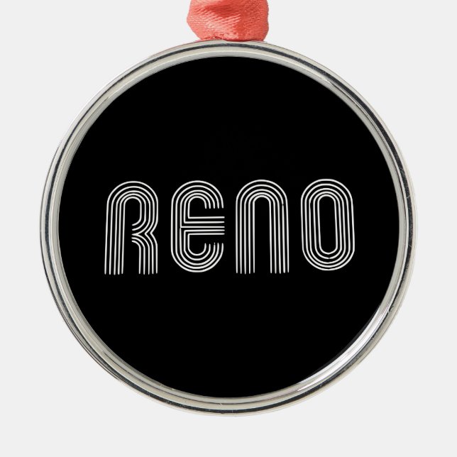 Reno Sign White Ornament Aus Metall (Vorne)