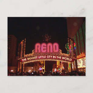 Reno The Biggest Little City in the World Schild Postkarte