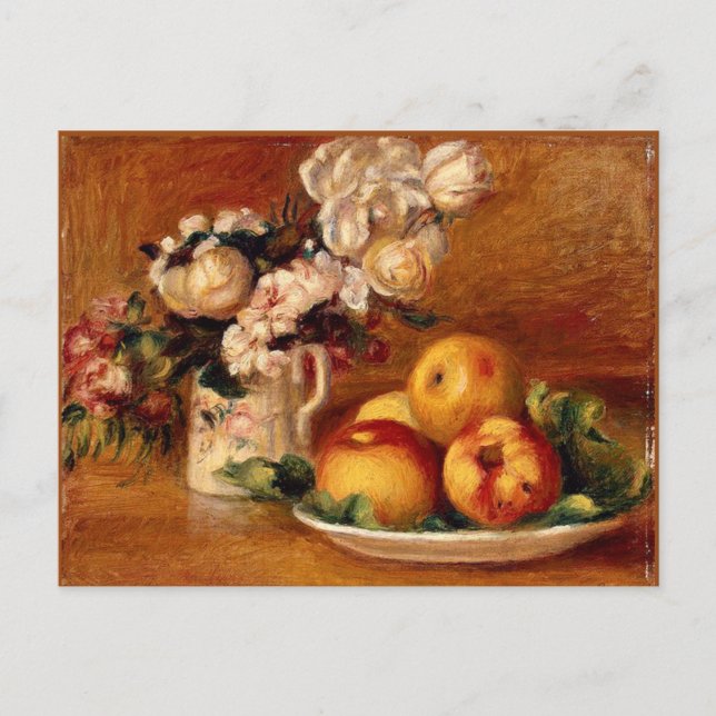 Renoir - Äpfel und Blume Postkarte (Vorderseite)