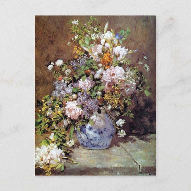 Renoir Bouquet of Spring Flowers Postcard Postkarte (Vorderseite)