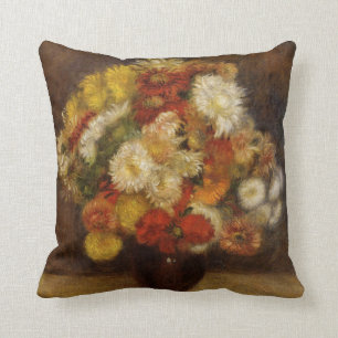 Renoir: Bouquet von Chrysanthemen Kissen