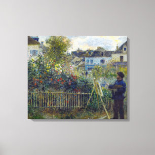 Renoir - Claude Monet beim Malen in seinem Garten Leinwanddruck