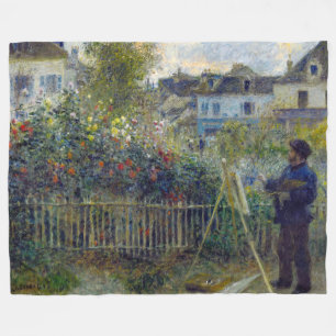 Renoir - Claude Monet Malerei in seinem Garten Fleecedecke