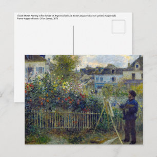 Renoir - Claude Monet Malerei in seinem Garten Postkarte